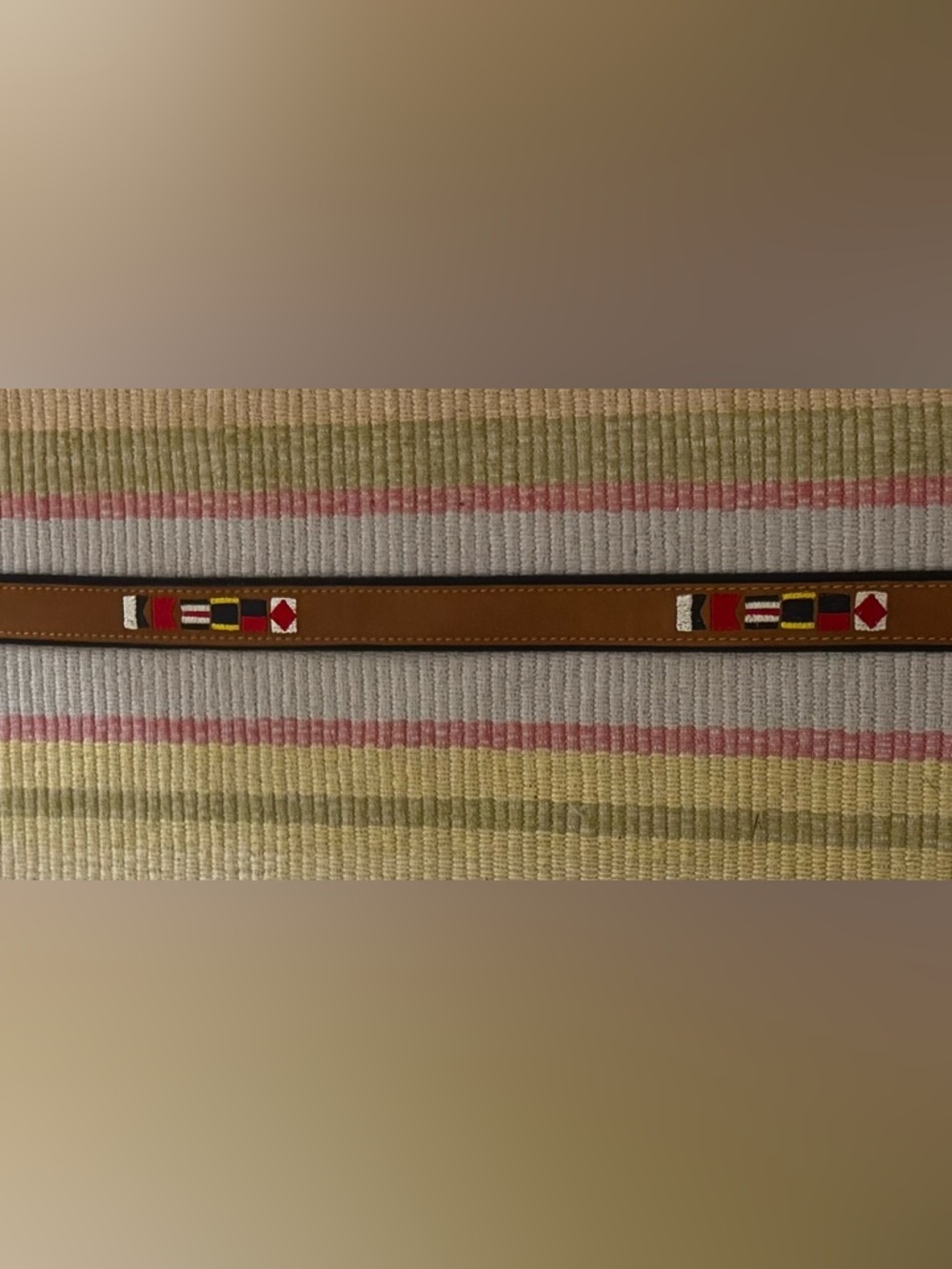 Zeppelin Sailing Symbol Brown Leather Mens Maritime Belt, size 38 - Picture 5 of 10